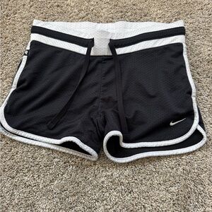 Nike Women's Black and White Athletic Shorts